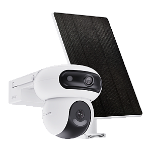 Camera IP PT Dual-Lens 4MP + panou solar 8W, Wi-Fi6&4G, Baterie 10.400 mAh, Audio, IR 35M - EZVIZ CS-HB90x/SP(4MP+4MP,W4GA)
