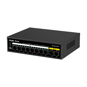 Switch L2, 8 x RJ45 10/100 Mbps PoE, 2 x RJ45 10/100 Mbps, Unmanaged - Ruijie Reyee RG-ES110F-P
