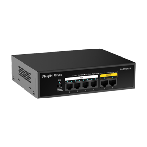 Switch L2, 4 x RJ45 10/100 Mbps PoE, 2 x RJ45 10/100 Mbps, Unmanaged - Ruijie Reyee RG-ES106F-P Switch L2, 4 x RJ45 10/100 Mbps PoE, 2 x RJ45 10/100 Mbps, Unmanaged - Ruijie Reyee RG-ES106F-P
