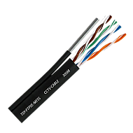 Cablu FTP autoportant, cat 5E, CUPRU 100%, 305m, negru TSY-FTP5E-MESS Cablu FTP autoportant, cat 5E, CUPRU 100%, 305m, negru TSY-FTP5E-MESS