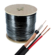 Cablu coaxial RG59 + alimentare 2x0.75, 305m, negru TSY-RG59+2X0.75-B