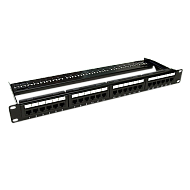 Patch Panel 1U, UTP cat6A, 24 porturi RJ45 - ASYTECH Networking ASY-PP-UTP6A-24