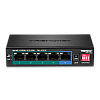 Switch 4 porturi Gigabit Long Range 200m PoE+, 1 port Gigabit - TRENDnet TPE-LG50 – TRENDnet TPE-LG50