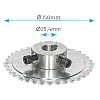 Pinion 36 dinti, pentru motoarele portilor sectionale - MOTORLINE PDP36 – Motorline PDP36