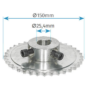 Pinion 36 dinti, pentru motoarele portilor sectionale - MOTORLINE PDP36