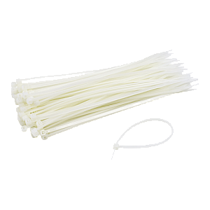 Coliere de plastic 200x2.5 mm, ALB, 100 buc TCP-200-2.5-W