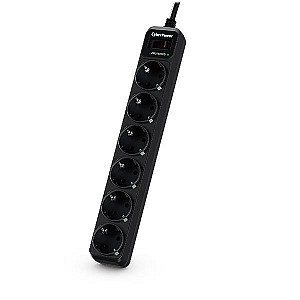 CyberPower B0620SC0-DE prelungitor cu protectie la supratensiune 6 prize 1.8m cablu CyberPower B0620SC0-DE prelungitor cu protectie la supratensiune 6 prize 1.8m cablu
