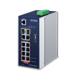Switch industrial managed PoE+ PLANET IGS-4215-8P2T2S, 10x Gigabit, 8x PoE+, 2x SFP - 1456222