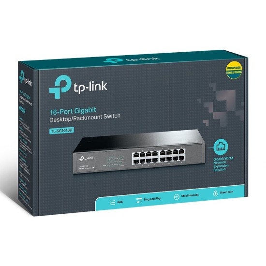 TL-SG1016D | TP-LINK | Switch 16 porturi RJ45 Gigabit, Unmanaged, 1U - TP-Link TL-SG1016D Switch 16 porturi RJ45 Gigabit, Unmanaged, 1U - TP-Link TL-SG1016D