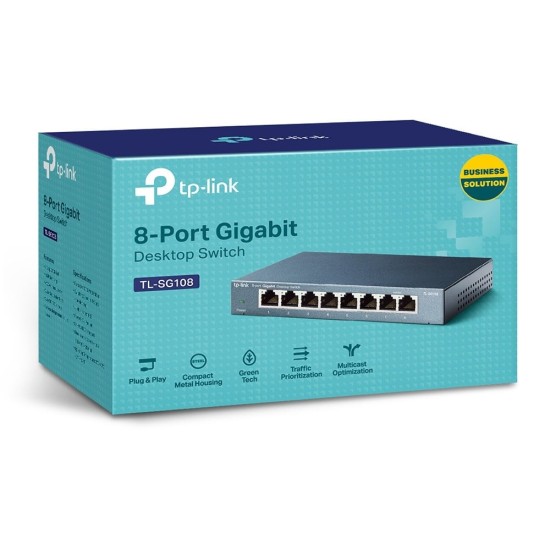 Switch TL-SG108, 8 porturi RJ45 Gigabit, Unmanaged - TP-Link TL-SG108