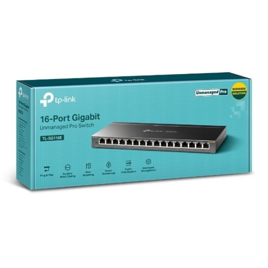 TL-SG116E | TP-LINK | Switch Easy Smart, 16 porturi RJ45 Gigabit, Managed - TP-Link TL-SG116E Switch Easy Smart, 16 porturi RJ45 Gigabit, Managed - TP-Link TL-SG116E
