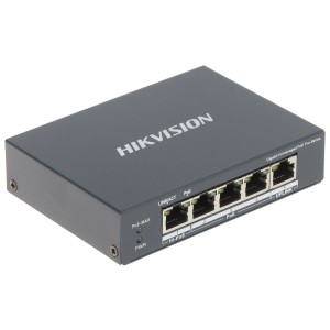 Switch PoE Hikvision neadministrabil, 4 porturi PoE, Gigabit, DS-3E0505HP-E