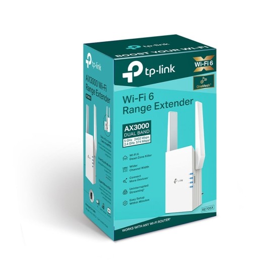 RE705X | TP-LINK | Wireless Range Extender TP-Link RE705X Wi-Fi 6 Dual-Band Gigabit AX3000 - TP-LINK RE705X Wireless Range Extender TP-Link RE705X Wi-Fi 6 Dual-Band Gigabit AX3000 - TP-LINK RE705X