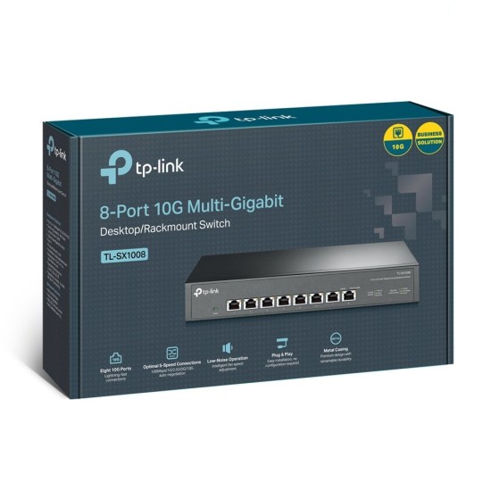 TL-SX1008 | TP-LINK | Switch 8 porturi RJ45 10G, Unmanaged, 1U - TP-Link TL-SX1008 Switch 8 porturi RJ45 10G, Unmanaged, 1U - TP-Link TL-SX1008