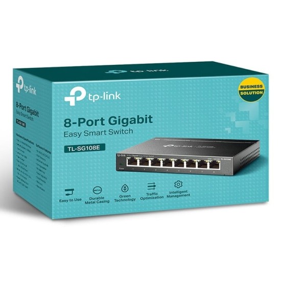 TL-SG108E | TP-LINK | Switch Easy Smart, 8 porturi RJ45 Gigabit, Managed - TP-Link TL-SG108E Switch Easy Smart, 8 porturi RJ45 Gigabit, Managed - TP-Link TL-SG108E