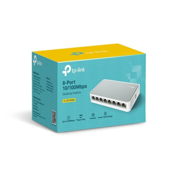 TL-SF1008D | TP-LINK | Switch 8 porturi RJ45 10/100 Mbps, Unmanaged - TP-Link TL-SF1008D Switch 8 porturi RJ45 10/100 Mbps, Unmanaged - TP-Link TL-SF1008D