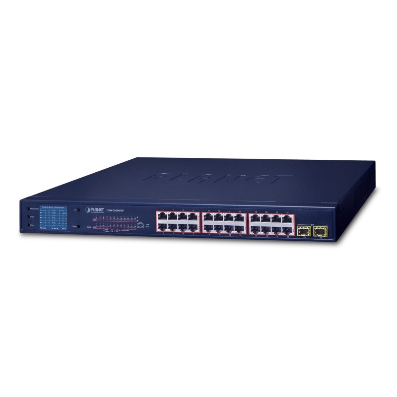 PLANET GSW-2620VHP – PLANET GSW-2620VHP Switch Gigabit 24×10/100/1000 + 2×SFP 802.3at PoE+ PLANET GSW-2620VHP Switch Gigabit 24×10/100/1000 + 2×SFP 802.3at PoE+ – PLANET GSW-2620VHP
