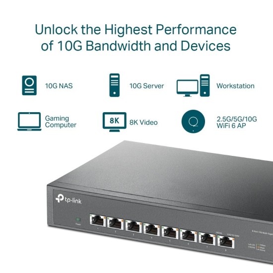 TL-SX1008 | TP-LINK | Switch 8 porturi RJ45 10G, Unmanaged, 1U - TP-Link TL-SX1008 Switch 8 porturi RJ45 10G, Unmanaged, 1U - TP-Link TL-SX1008