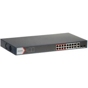 Switch PoE Hikvision Smart Managed, 16 porturi PoE, Fast Ethernet, DS-3E1318P-EI(B)