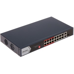 Switch PoE Hikvision neadministrabil, 16 porturi PoE, Fast Ethernet, DS-3E0318P-E/M(C)