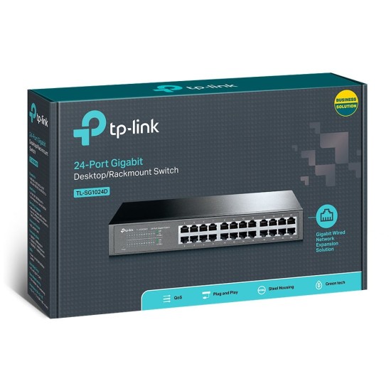 TL-SG1024D | TP-LINK | Switch 24 porturi RJ45 Gigabit, Unmanaged, 1U - TP-Link TL-SG1024D Switch 24 porturi RJ45 Gigabit, Unmanaged, 1U - TP-Link TL-SG1024D