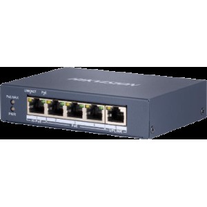 Switch PoE Hikvision neadministrabil, 4 porturi PoE, Gigabit, DS-3E0505HP-E Switch PoE Hikvision neadministrabil, 4 porturi PoE, Gigabit, DS-3E0505HP-E