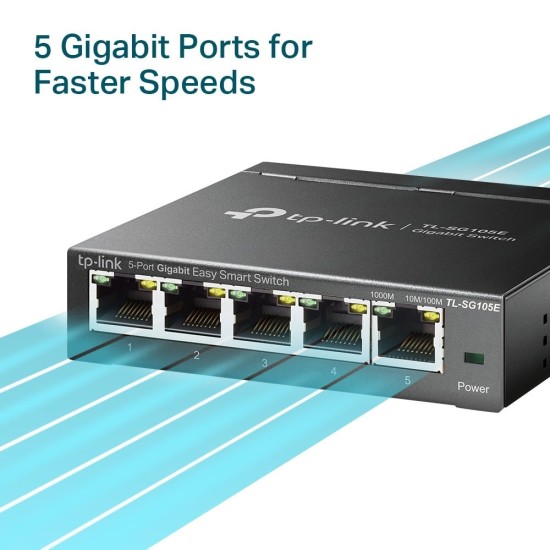 TL-SG105E | TP-LINK | Switch Easy Smart, 5 porturi RJ45 Gigabit, Managed - TP-Link TL-SG105E Switch Easy Smart, 5 porturi RJ45 Gigabit, Managed - TP-Link TL-SG105E