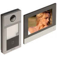 KIT videointerfon pentru o familie, Wi-Fi 2.4Ghz, monitor 7 inch - Hikvision DS-KIS604-S(C)
