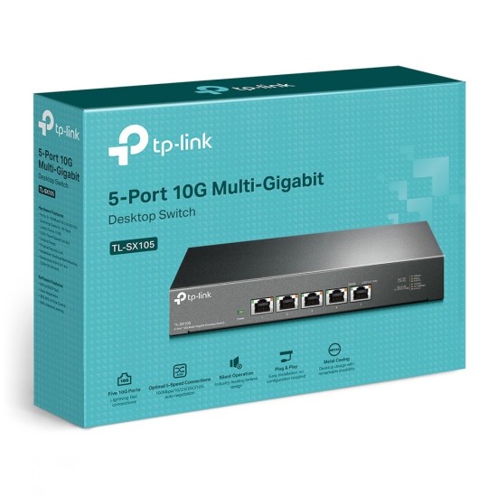 TL-SX105 | TP-LINK | Switch 5 porturi RJ45 10G, Unmanaged, 1U - TP-Link TL-SX105 Switch 5 porturi RJ45 10G, Unmanaged, 1U - TP-Link TL-SX105