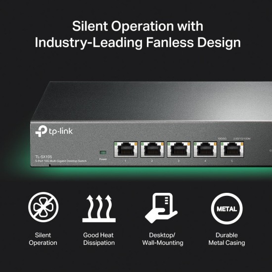 TL-SX105 | TP-LINK | Switch 5 porturi RJ45 10G, Unmanaged, 1U - TP-Link TL-SX105 Switch 5 porturi RJ45 10G, Unmanaged, 1U - TP-Link TL-SX105