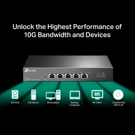 TL-SX105 | TP-LINK | Switch 5 porturi RJ45 10G, Unmanaged, 1U - TP-Link TL-SX105 Switch 5 porturi RJ45 10G, Unmanaged, 1U - TP-Link TL-SX105