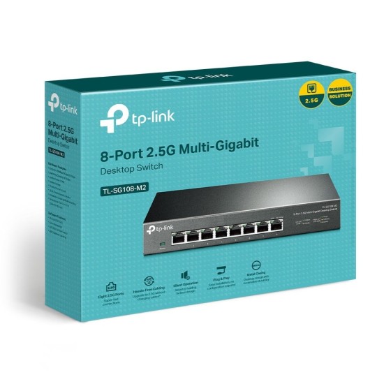 TL-SG108-M2 | TP-LINK | Switch 8 porturi RJ45 2.5G, Unmanaged - TP-Link TL-SG108-M2 Switch 8 porturi RJ45 2.5G, Unmanaged - TP-Link TL-SG108-M2