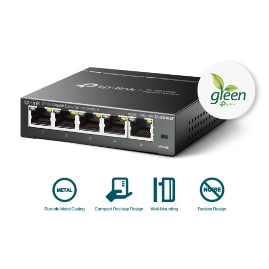 TL-SG105E | TP-LINK | Switch Easy Smart, 5 porturi RJ45 Gigabit, Managed - TP-Link TL-SG105E Switch Easy Smart, 5 porturi RJ45 Gigabit, Managed - TP-Link TL-SG105E
