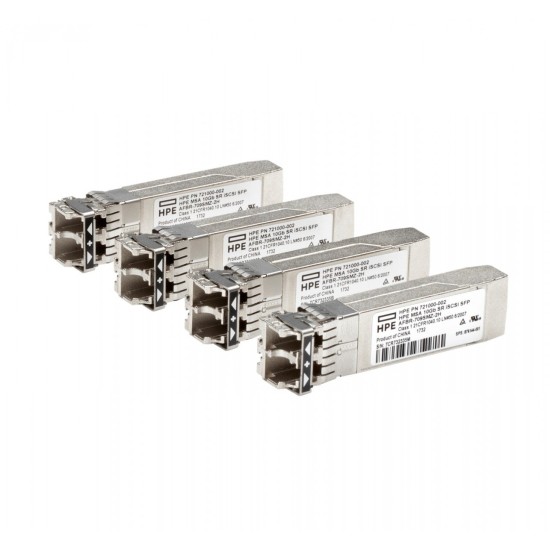 C8R25B | HPE | HPE MSA 10Gb Short Range iSCSI SFP+ 4-pack Transceiver HPE MSA 10Gb Short Range iSCSI SFP+ 4-pack Transceiver