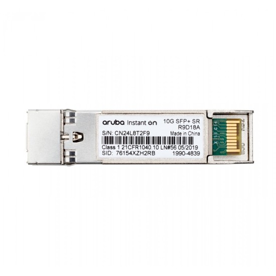 R9D18A | HPE | Aruba Instant On 10G SFP+ LC SR 300m OM3 MMF Transceiver Aruba Instant On 10G SFP+ LC SR 300m OM3 MMF Transceiver