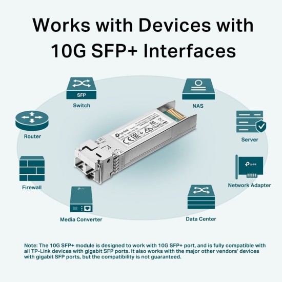 TL-SM5110-SR | TP-LINK | TP-Link TL-SM5110-SR module de emisie-recepție pentru rețele Fibră optică 10000 Mbit/s SFP+ 850 nm TP-Link TL-SM5110-SR module de emisie-recepție pentru rețele Fibră optică 10000 Mbit/s SFP+ 850 nm