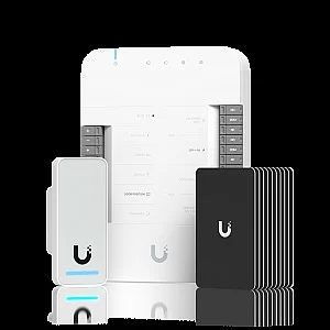 Ubiquiti UniFi Access G2 Starter Kit – Sistem complet control acces cu cititoare, hub și accesorii, Negru/Argintiu