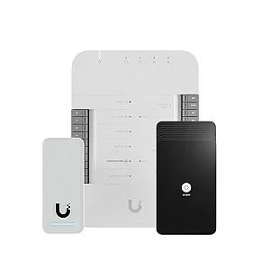 Ubiquiti UniFi Access G2 Starter Kit – Sistem complet control acces cu cititoare, hub și accesorii, Negru/Argintiu