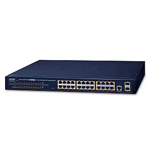 PLANET GS-4210-24P2S 24-Port Gigabit PoE+ Managed Switch L2 cu 2 SFP
