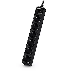 CyberPower B0620SC0-DE prelungitor cu protectie la supratensiune 6 prize 1.8m cablu CyberPower B0620SC0-DE prelungitor cu protectie la supratensiune 6 prize 1.8m cablu