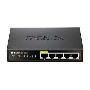 D-Link DES-1005P switch Fast Ethernet 5 porturi PoE pentru camere IP si puncte de acces