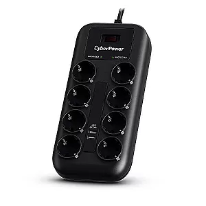 CyberPower P0820SUF0-DE prelungitor cu protectie la supratensiune 8 prize si 2 porturi USB CyberPower P0820SUF0-DE prelungitor cu protectie la supratensiune 8 prize si 2 porturi USB