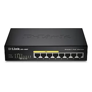 D-Link DGS-1008P switch Gigabit 8 porturi cu 4 porturi PoE pentru camere IP si puncte de acces