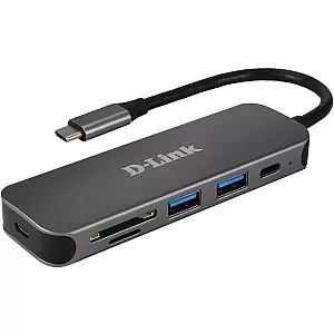 D-LINK DUB-2325/E USB C Hub 5 in 1 Card Reader USB HDMI RJ45