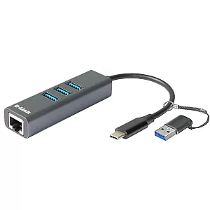 D-Link DUB-2332 adaptor USB-C la RJ45 Gigabit Ethernet pentru laptop si ultrabook