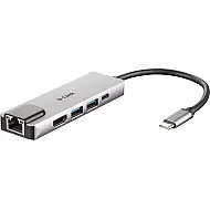 D-Link DUB-M520 hub USB-C 5 porturi multifunctional cu HDMI, Ethernet si Power Delivery