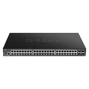 D-Link DGS-1250-52XMP/E switch Smart Gigabit 48 porturi PoE+ cu 4 porturi SFP+ 10Gbps pentru retele enterprise