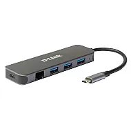 D-Link DUB-2334 hub USB-C 5-in-1 multifunctional cu HDMI, card reader si USB 3.0