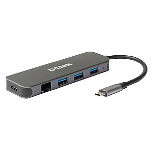 D-Link DUB-2334 hub USB-C 5-in-1 multifunctional cu HDMI, card reader si USB 3.0