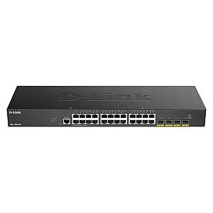 D-Link DGS-1250-28X/E switch Smart Gigabit 24 porturi cu 4 porturi SFP+ 10Gbps pentru retele business